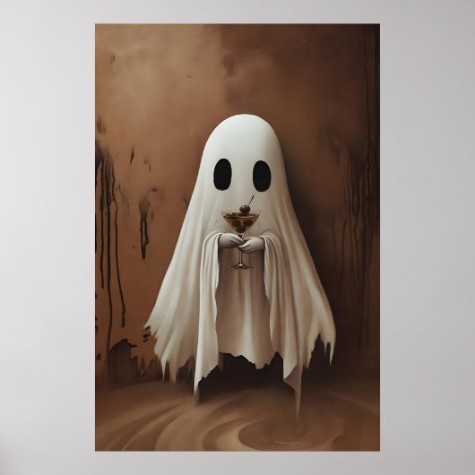 Ghost Drinking Cocktail Dirty Martini Olives ポスター (正面)
