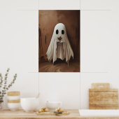 Ghost Drinking Cocktail Dirty Martini Olives ポスター (キッチン)