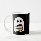 Ghost Drinking Coffee Funny Halloween Costume Coff コーヒーマグカップ (左)