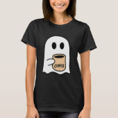 Ghost Drinking Coffee Funny Halloween Costume Coff Tシャツ (正面)
