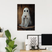 Ghost Drinking Wine Cocktail Print, Ghost Bar ポスター (ホームオフィス)
