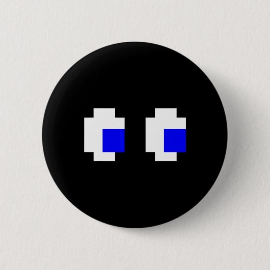 Ghost Eyes Pixel Arcade Video Game 8-bit Matching  缶バッジ (正面)