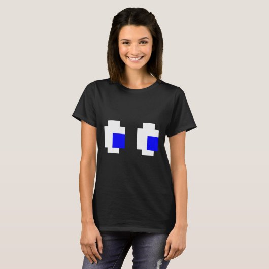 Ghost Eyes Pixel Arcade Video Game 8-bit Matching  Tシャツ (正面フル)