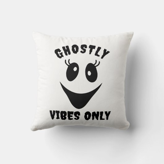 Ghost Face Ghostly Vibes Only Custom Halloween クッション (裏面)
