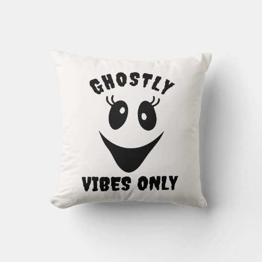 Ghost Face Ghostly Vibes Only Custom Halloween クッション (正面)