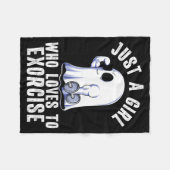 Ghost Funny Gym Workout Bodybuilding Soky Hallowee フリースブランケット (正面(横))