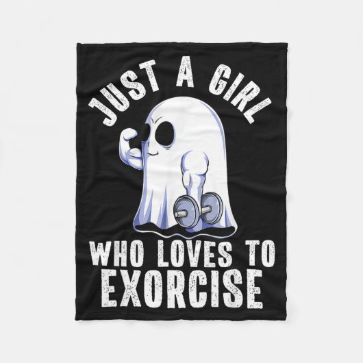 Ghost Funny Gym Workout Bodybuilding Soky Hallowee フリースブランケット (正面)