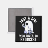 Ghost Funny Gym Workout Bodybuilding Soky Hallowee マグネット (正面/裏面)