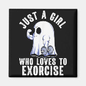 Ghost Funny Gym Workout Bodybuilding Soky Hallowee マグネット (正面)