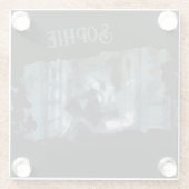 Ghost Girl in Blue – Haunting Surreal Art ガラスコースター (裏面)