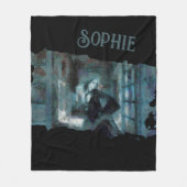Ghost Girl in Blue – Haunting Surreal Art フリースブランケット (正面)