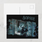 Ghost Girl in Blue – Haunting Surreal Art ポストカード (正面/裏面)