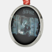 Ghost Girl in Blue – Haunting Surreal Art メタルオーナメント (左)