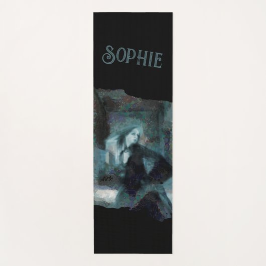 Ghost Girl in Blue – Haunting Surreal Art ヨガマット (正面)