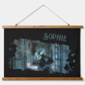 Ghost Girl in Blue – Haunting Surreal Art 吊り下げ型タペストリー (正面)