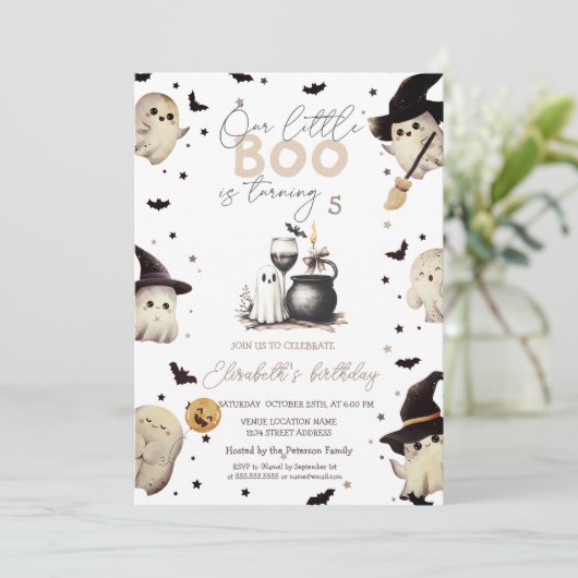 Ghost Glass Candle Halloween 招待状 (スタンド正面)