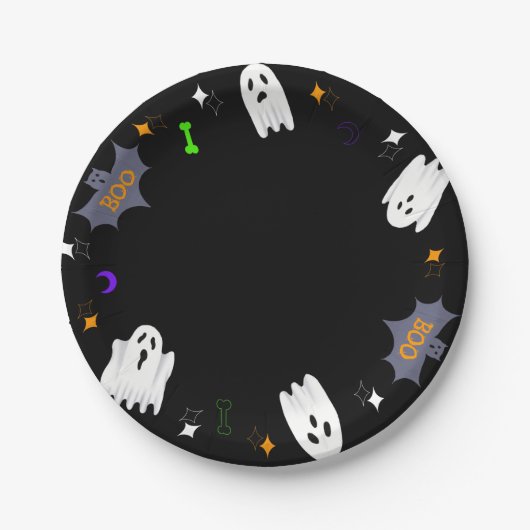 Ghost Halloween ペーパープレート (正面)