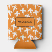 Ghost Halloween Personalized Orange and White 缶クーラー (裏面)