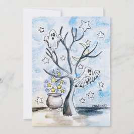 Ghost Halloween Print シーズンカード
