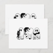 Ghost Holding Black Cat Funny Halloween Cat Lovers エンクロージャーカード (正面/裏面)