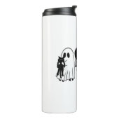 Ghost Holding Black Cat Funny Halloween Cat Lovers タンブラー (回転左)
