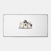 Ghost Holding Black Cat Funny Halloween Cat Lovers デスクマット (正面)