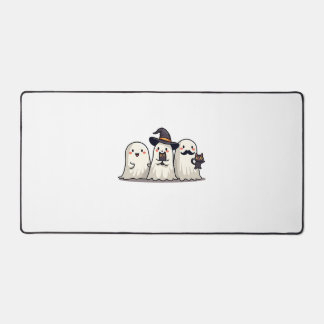 Ghost Holding Black Cat Funny Halloween Cat Lovers デスクマット