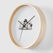 Ghost Holding Black Cat Funny Halloween Cat Lovers 壁時計 (傾斜)