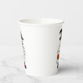 Ghost holding pumpkin and wearing witch hat 紙コップ (左)