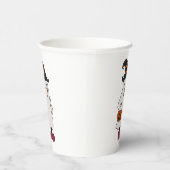 Ghost holding pumpkin and wearing witch hat 紙コップ (右)