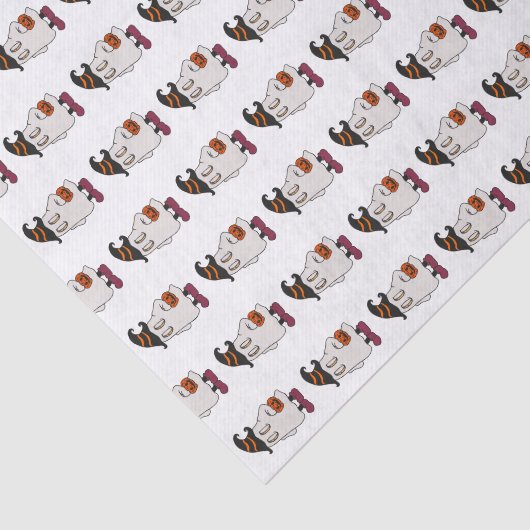 Ghost holding pumpkin and wearing witch hat 薄葉紙 (詳細)