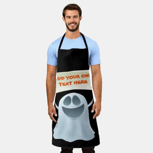 Ghost holding text エプロン (着用した状態)