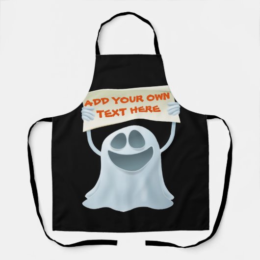 Ghost holding text エプロン (正面)