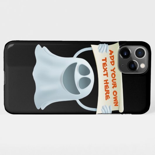 Ghost holding text  iPhoneケース (裏面横)