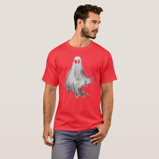 Ghost Horror Spooky Spirit Scary Halloween Goth Ae Tシャツ (正面フル)