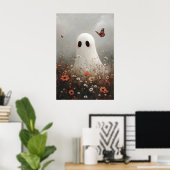 Ghost In Field Poppies Portrait Print, Flower ポスター (ホームオフィス)