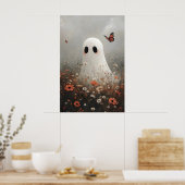 Ghost In Field Poppies Portrait Print, Flower ポスター (キッチン)