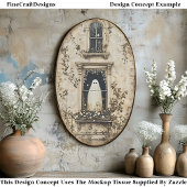 Ghost in the Window, Haunted House DZ7L Decoupage  薄葉紙