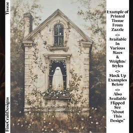 Ghost in the Window, Haunted House DZ7L Decoupage  薄葉紙