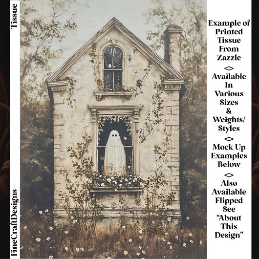 Ghost in the Window, Haunted House DZ7R Decoupage 薄葉紙