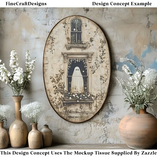 Ghost in the Window, Haunted House DZ7R Decoupage  薄葉紙