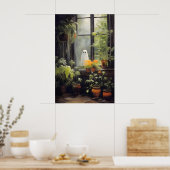 Ghost In Window Plant Print, Dark Academia ポスター (キッチン)