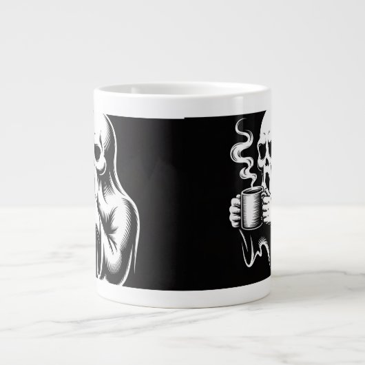 Ghost Mug Art Design – Spooky Cute Halloween  ジャンボコーヒーマグカップ (正面)