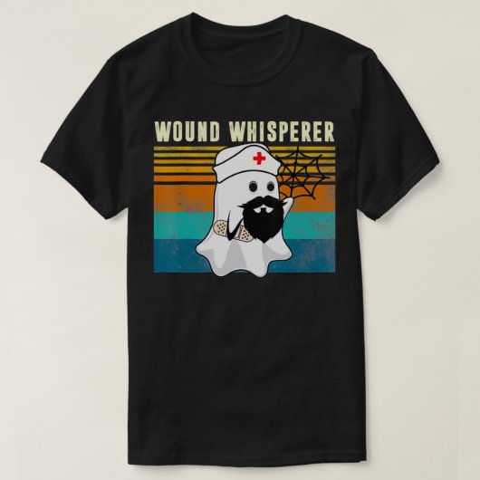Ghost Nurse Wound Whisperer Costume Retro Hallowee Tシャツ (デザイン正面)