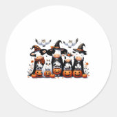 Ghost Owls Cows Halloween Animals Cow Lover Spooky ラウンドシール (正面)