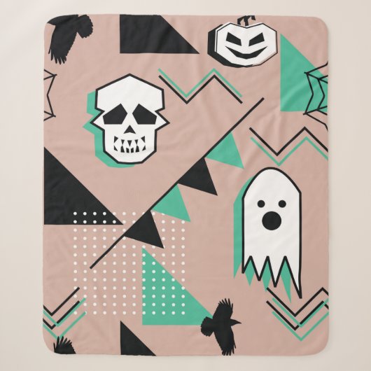 Ghost pattern,halloween theme seamless pattern wit シェルパブランケット (正面)