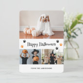 Ghost Paw Prints Photo Halloween Card シーズンカード (スタンド正面)