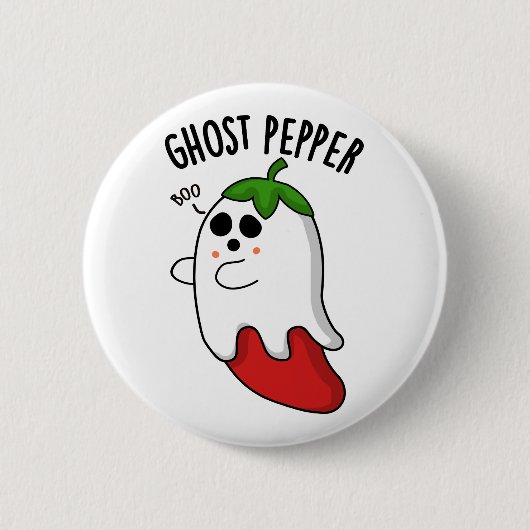 Ghost Pepper Funny Chili Pun 缶バッジ (正面)