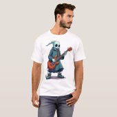 Ghost Playing Guitar � Spooky Music Halloween Tee Tシャツ (正面フル)