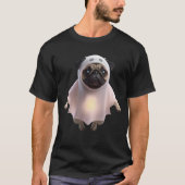 Ghost Pug 3D Pop-Out Halloween T-Shirt Tシャツ (正面)